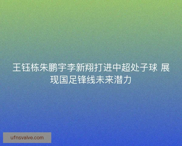 王钰栋朱鹏宇李新翔打进中超处子球 展现国足锋线未来潜力