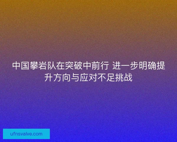 中国攀岩队在突破中前行 进一步明确提升方向与应对不足挑战