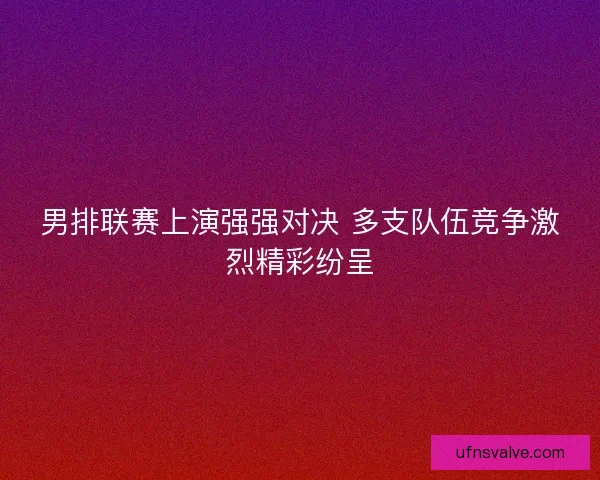 男排联赛上演强强对决 多支队伍竞争激烈精彩纷呈