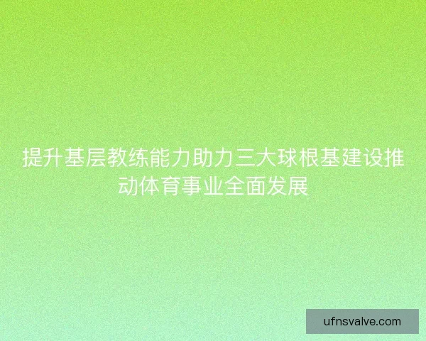 提升基层教练能力助力三大球根基建设推动体育事业全面发展 提升基层教练能力助力三大球根基建设推动体育事业全面发展