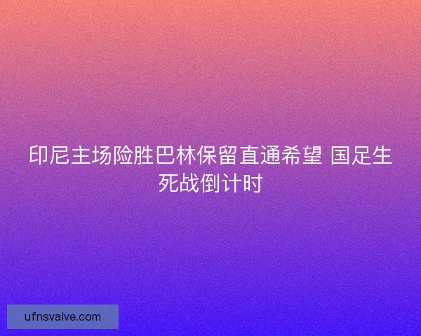 印尼主场险胜巴林保留直通希望 国足生死战倒计时