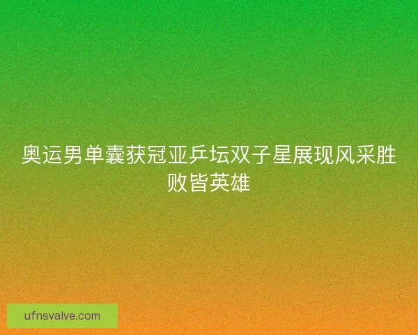 奥运男单囊获冠亚乒坛双子星展现风采胜败皆英雄